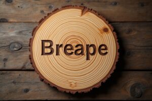 Schneidebrett aus Holz, rund mit Namen